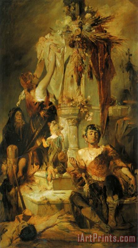 Hans Makart Sacrificial Scene Art Painting