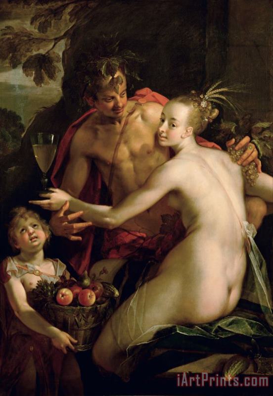 Hans von Aachen Bacchus, Ceres And Amor ( ) Art Print