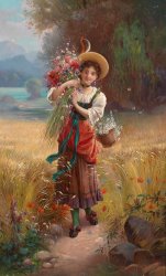 Hans Zatzka Circle Flower Girl