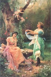 Hans Zatzka Cupid's Toss