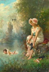 Hans Zatzka Love by The River's Edge