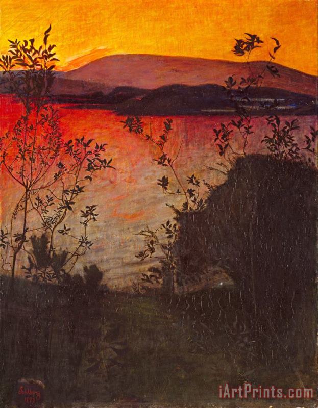 Harald Sohlberg Evening Glow Art Painting