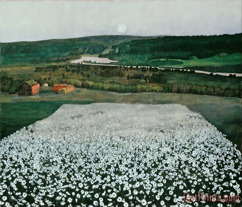 Harald Sohlberg Flower Meadow in The North Art Print