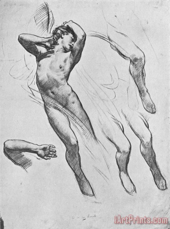 Harold Speed Study for The Figure of Love in Love Leaving Psyche Art Print