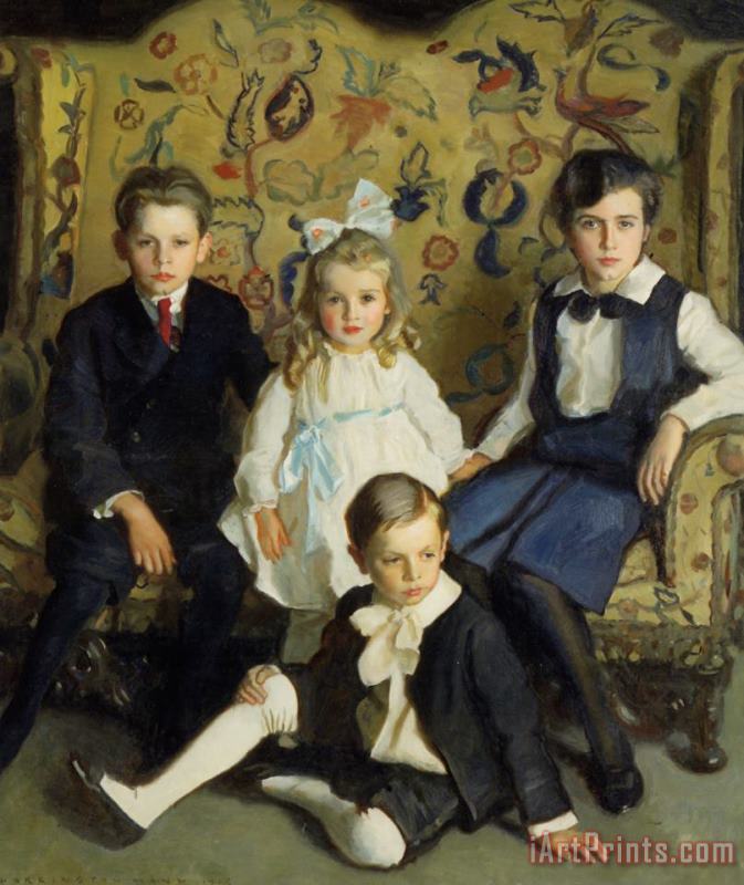 Harrington Mann A Family Portrait of Four Children Art Print