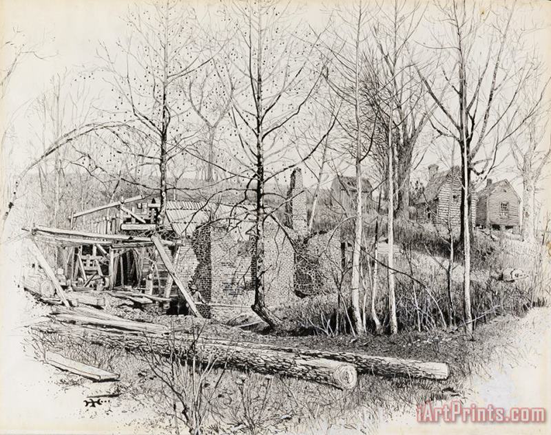 Harry Fenn Present Aspect of Gaines's Mill, Looking East Art Painting