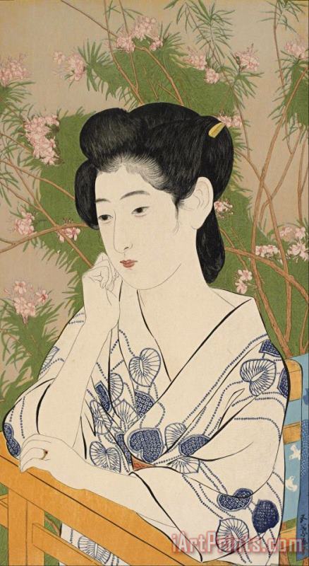 Hashiguchi Goyo Woman at a Hot Spring Hotel Art Print