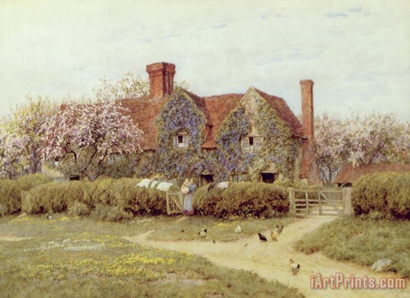 Helen Allingham A Buckinghamshire House at Penstreet Art Painting