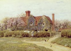 Helen Allingham A Buckinghamshire House at Penstreet painting