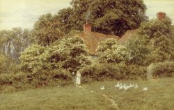 Helen Allingham A Cottage at Farringford Isle of Wight painting