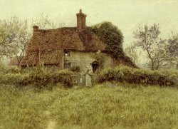 Helen Allingham A Cottage at Pinner Middlesex painting