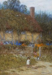 Helen Allingham A Cottage near Godalming Surrey painting Helen Allingham A Cottage near Godalming Surrey painting
