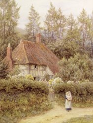 Helen Allingham A Cottage near Haslemere painting