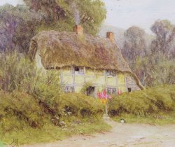 Helen Allingham A Country Cottage painting