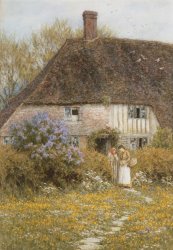 Helen Allingham A Kentish Cottage painting