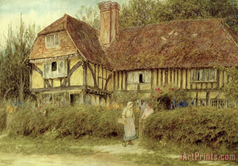 A Kentish Cottage painting - Helen Allingham A Kentish Cottage Art Print