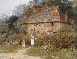 Helen Allingham An Old Surrey Cottage painting