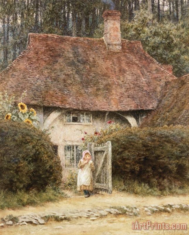 Helen Allingham At the Cottage Gate Art Painting