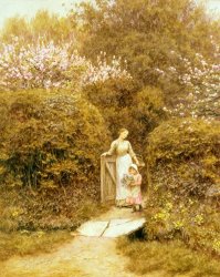 Helen Allingham At the Cottage Gate painting Helen Allingham At the Cottage Gate painting