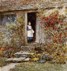 Helen Allingham Corcorus Japonica painting