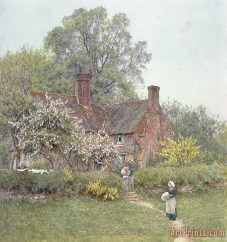 Helen Allingham Cottage at Chiddingfold Art Painting