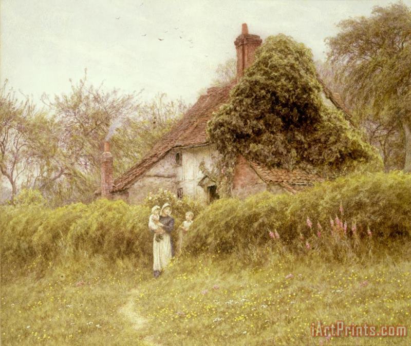 Helen Allingham Cottage at Pinner Middlesex Art Print