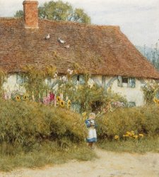 Helen Allingham Cottage at West Horsley Surrey painting