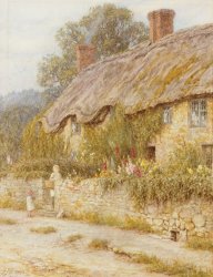 Helen Allingham Cottage near Wells Somerset painting