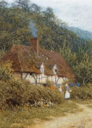 Helen Allingham Cottage near Witley Surrey painting