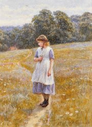 Helen Allingham Daydreamer painting