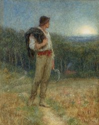 Helen Allingham Harvest Moon painting