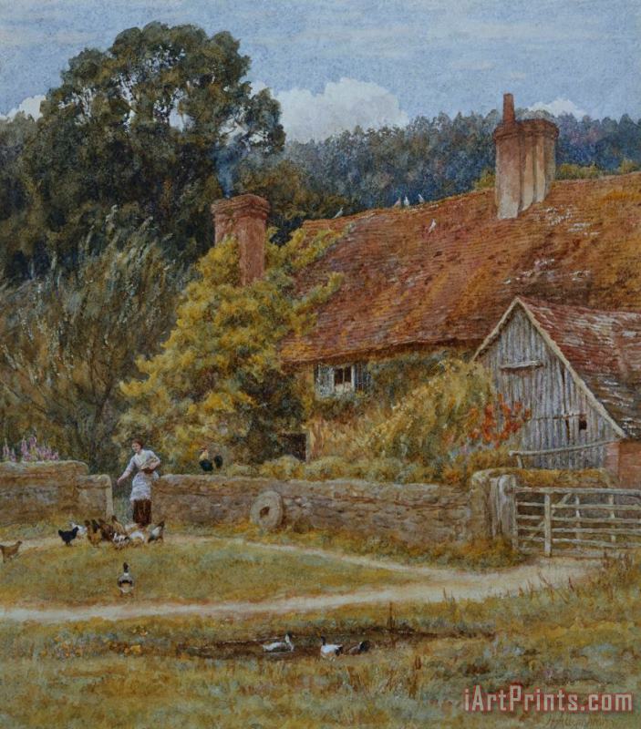 Helen Allingham Netley Farm Shere Surrey Art Print