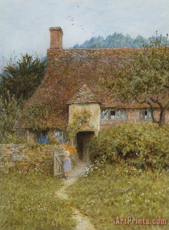 Helen Allingham Old Cottage Witley Art Print