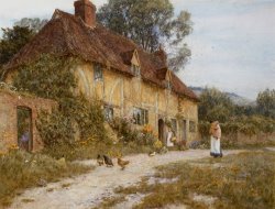 Helen Allingham Old Kentish Cottage painting