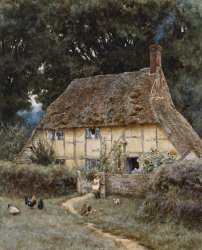 Helen Allingham On the Brook Road near Witley painting