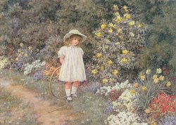Helen Allingham Pause for Reflection painting