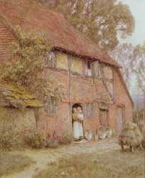 Helen Allingham The Cottage with Beehives painting