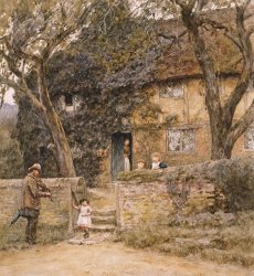 Helen Allingham The Fiddler painting