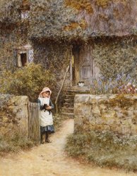Helen Allingham The Garden Gate painting