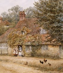 Helen Allingham The Old Fish Shop Haslemere painting