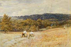 Helen Allingham The Reapers painting