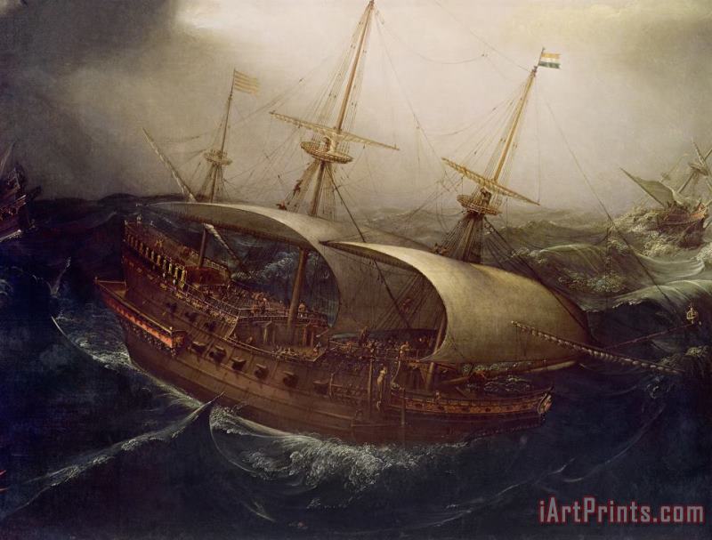 Dutch Battleship in a Storm painting - Hendrick Cornelisz Vroom Dutch Battleship in a Storm Art Print