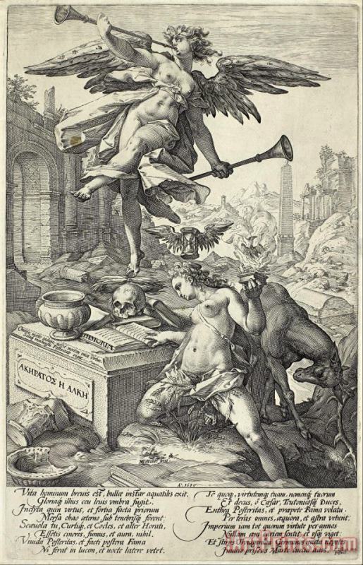 Fame And History painting - Hendrick Goltzius Fame And History Art Print