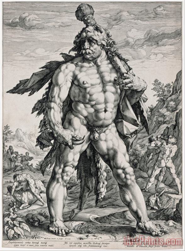 The Great Hercules painting - Hendrick Goltzius The Great Hercules Art Print