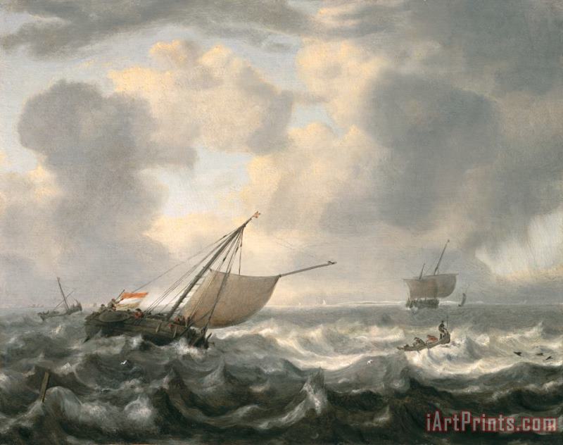 Hendrik van Anthonissen Ships on a Choppy Sea Art Painting