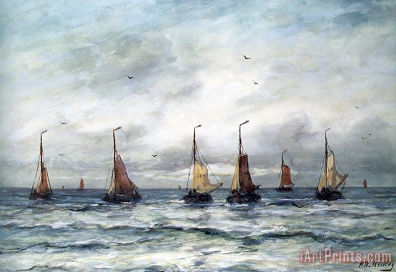 A Fishing Fleet painting - Hendrik Willem Mesdag A Fishing Fleet Art Print