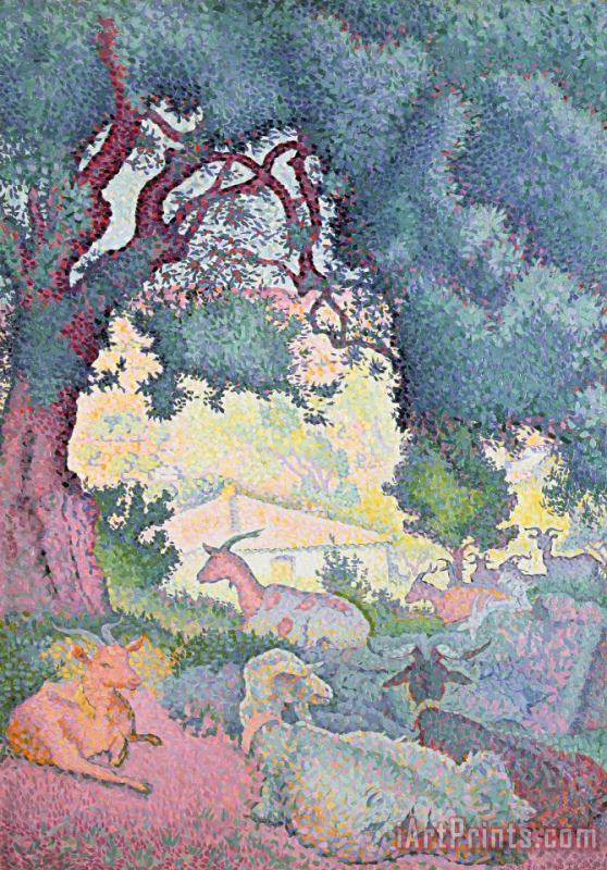 Henri-Edmond Cross Landscape with Goats Art Painting