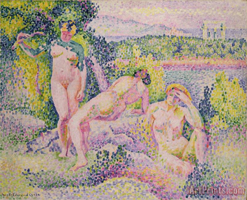Three Nudes painting - Henri-Edmond Cross Three Nudes Art Print
