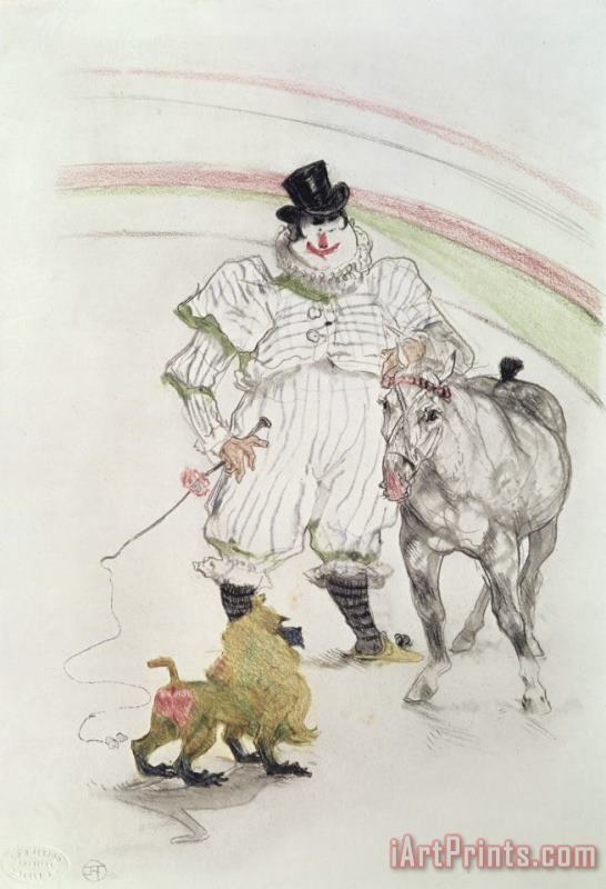At The Circus: Performing Horse And Monkey painting - Henri de Toulouse-Lautrec At The Circus: Performing Horse And Monkey Art Print
