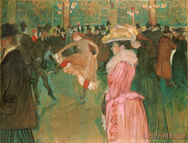 At The Moulin Rouge The Dance painting - Henri de Toulouse-Lautrec At The Moulin Rouge The Dance Art Print